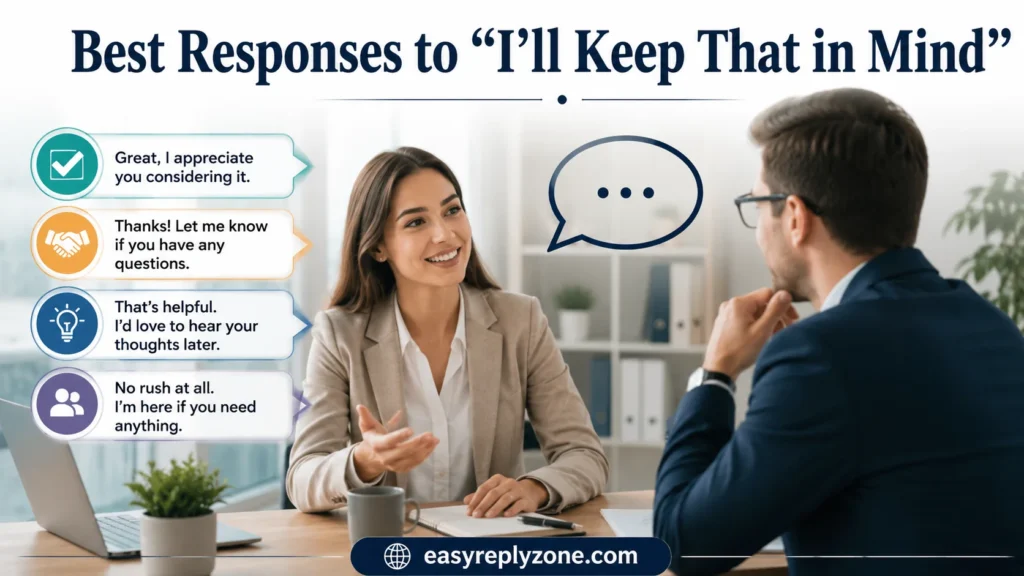 Best Responses to “I’ll Keep That in Mind”