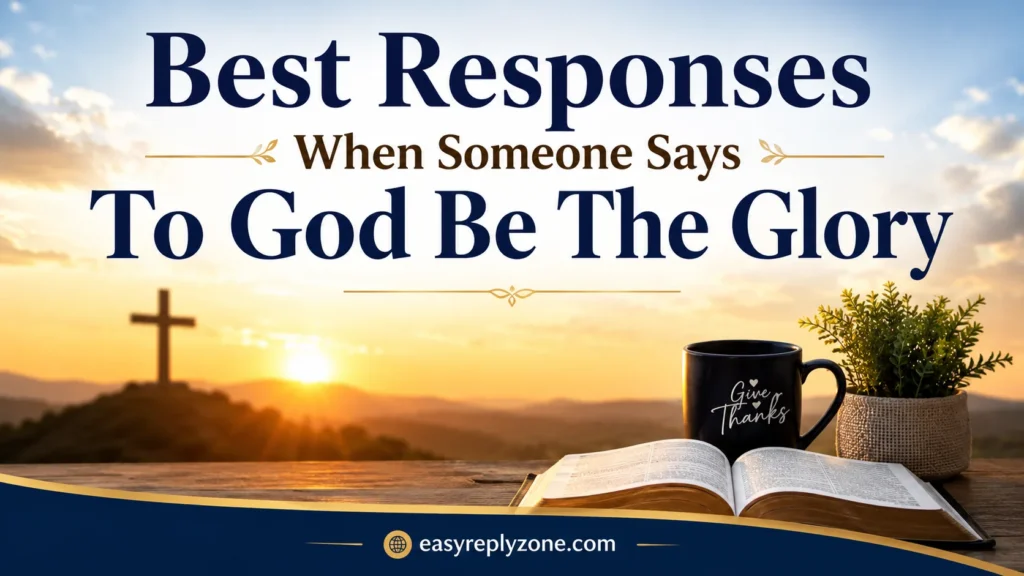 Best Responses When Someone Says To God Be The Glory