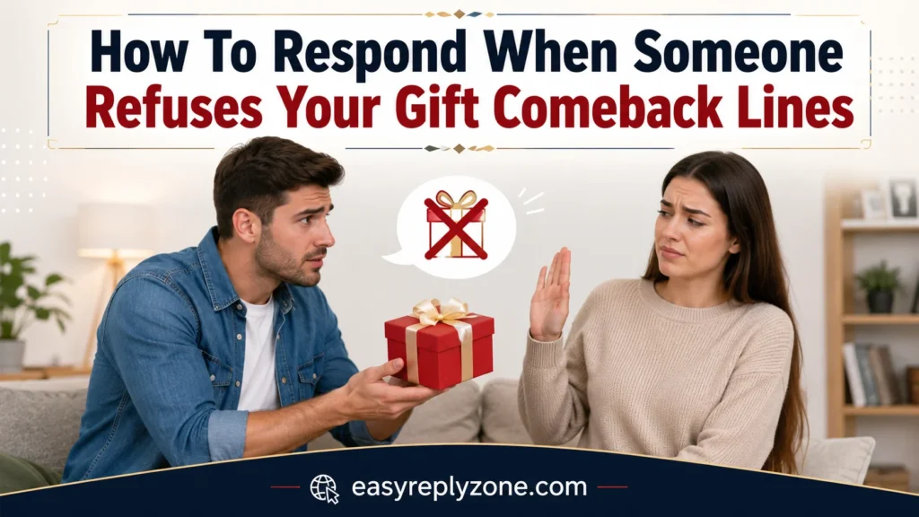 How To Respond When Someone Refuses Your Gift Comeback Lines