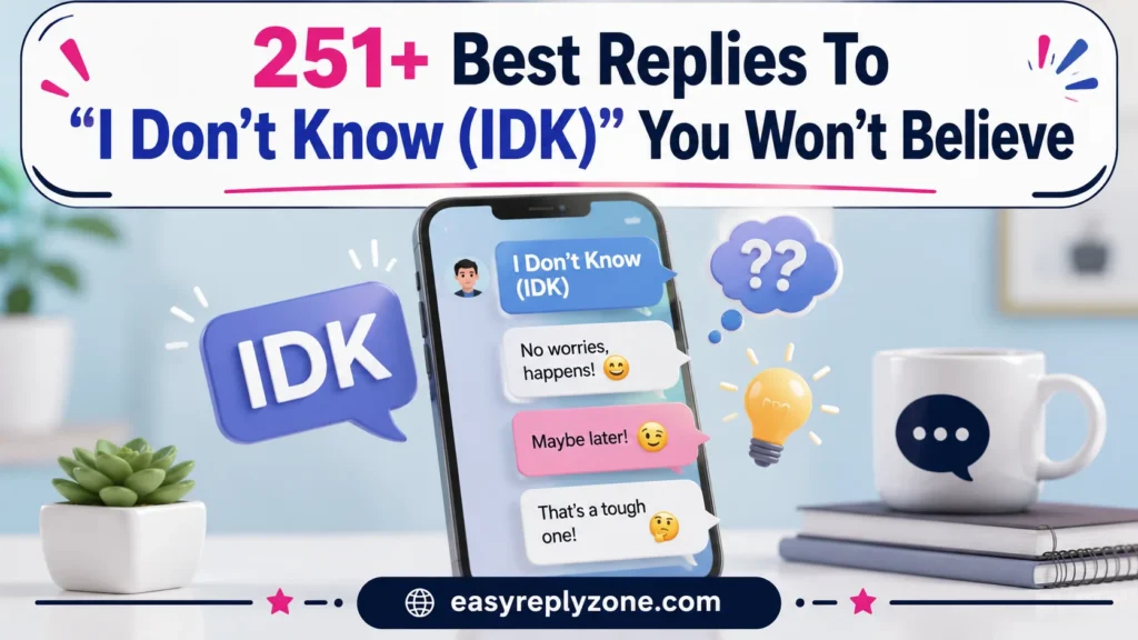 Best Replies To “I Don’t Know (IDK)” You Won’t Believe
