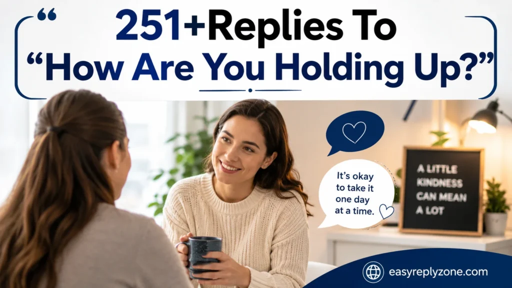 Replies To “How Are You Holding Up?” 