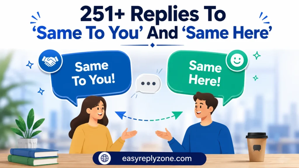 Replies To ‘Same To You’ And ‘Same Here’
